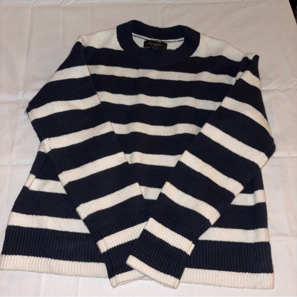 Banana Republic Navy and White Striped Sweater